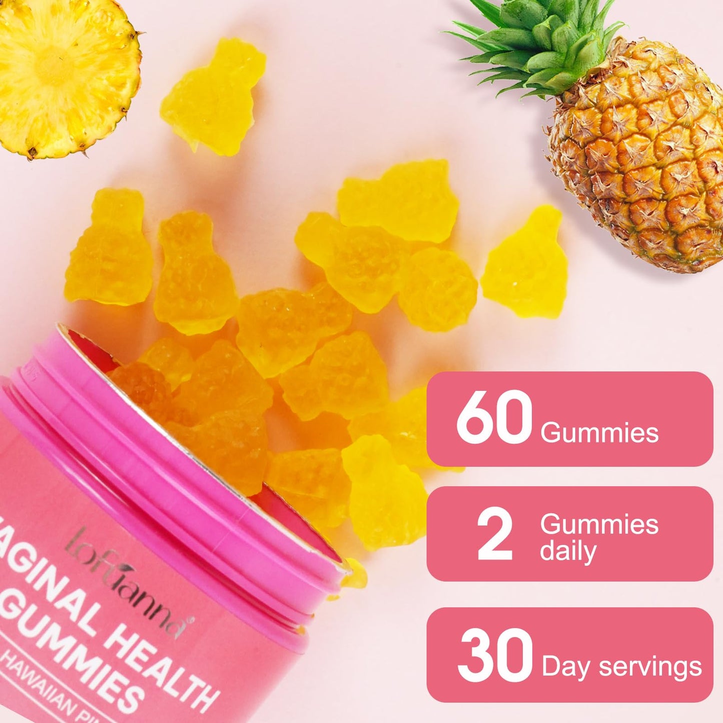 FuyunCo Vaginal Probiotics Source Feminine Gummies, 60 Count