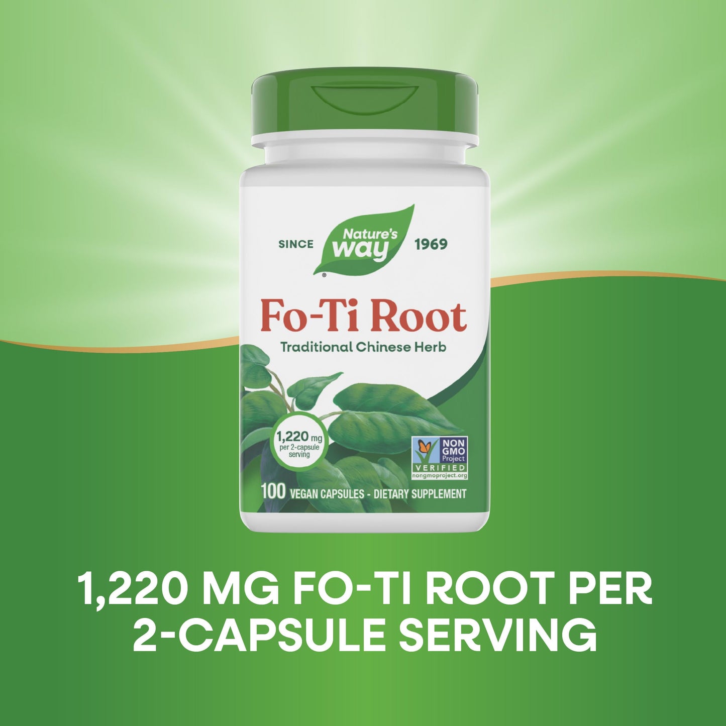 Nature's Way Fo-Ti Root Capsule, 100 Vegan Capsules