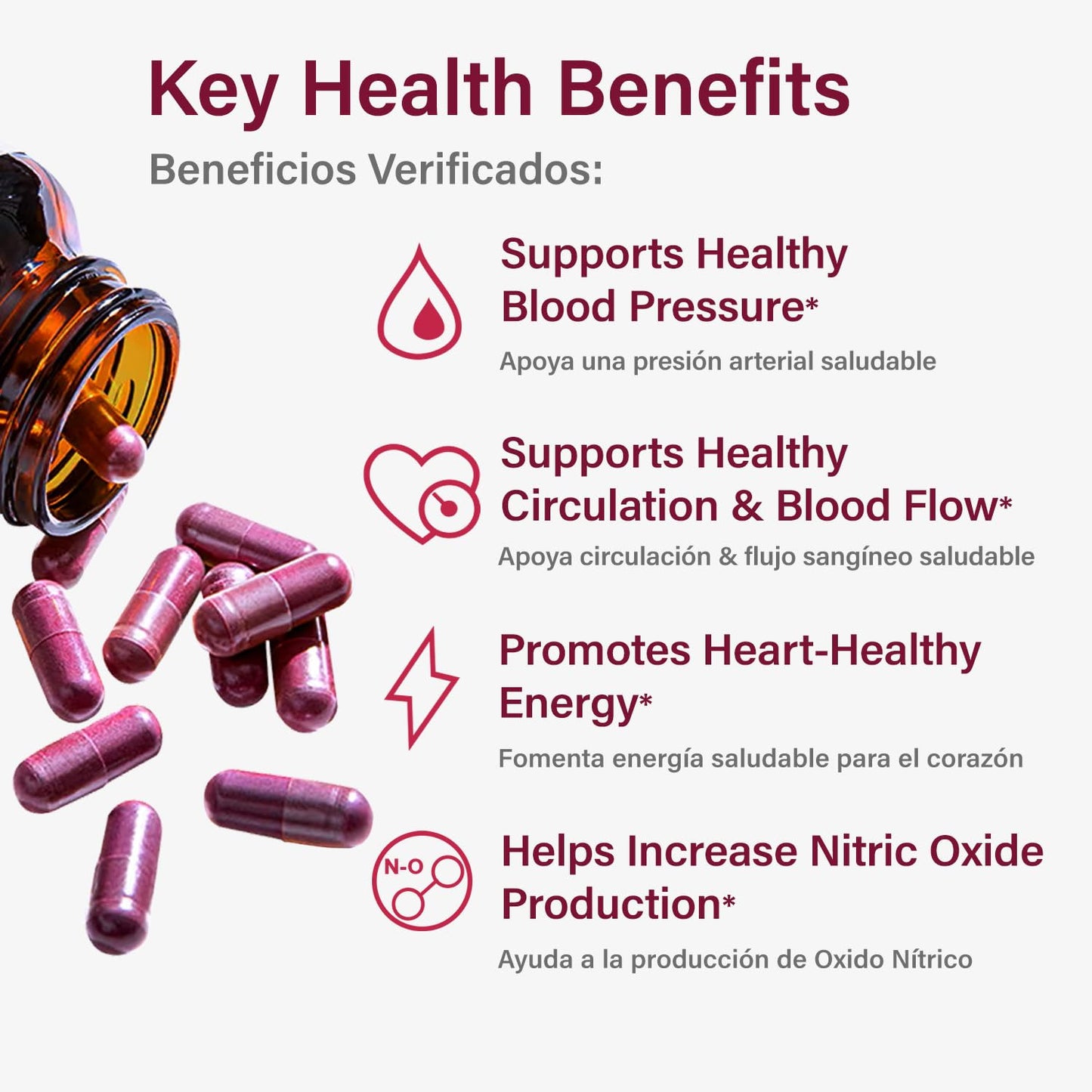 Kabooya Beet Root Capsules 1,000 mg Beet Root Extract with Grape Seed & Black Pepper Extract for Healthy Circulation, Vegan, Non-GMO, 60 Capsules