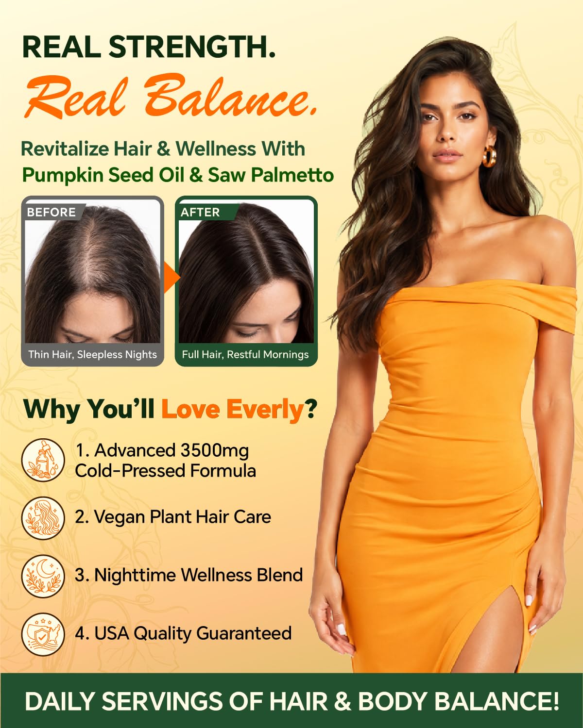 Everly Pumpkin Seed Oil with Saw Palmetto Softgels, 180 Count