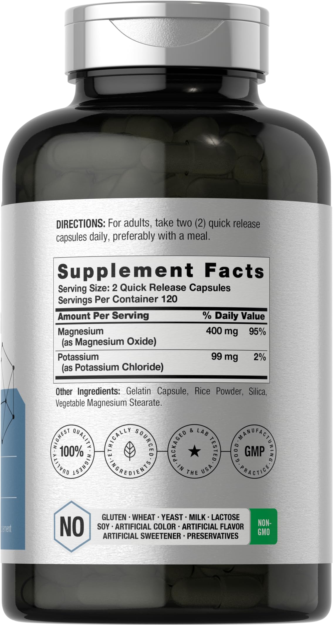 Horbäach Potassium Magnesium Supplement 240 Capsules