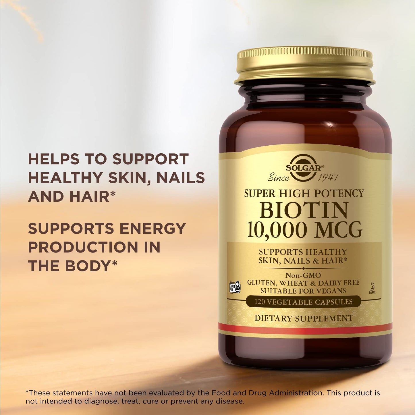 Solgar Super High Potency Biotin 10,000 mcg 240 Capsules