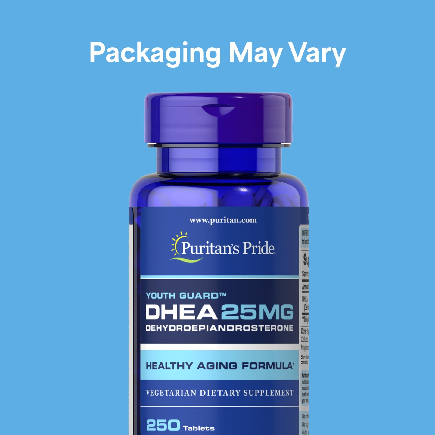 Puritan's Pride Youth Guard DHEA for Women and Men 25 mg, 250 Tablets