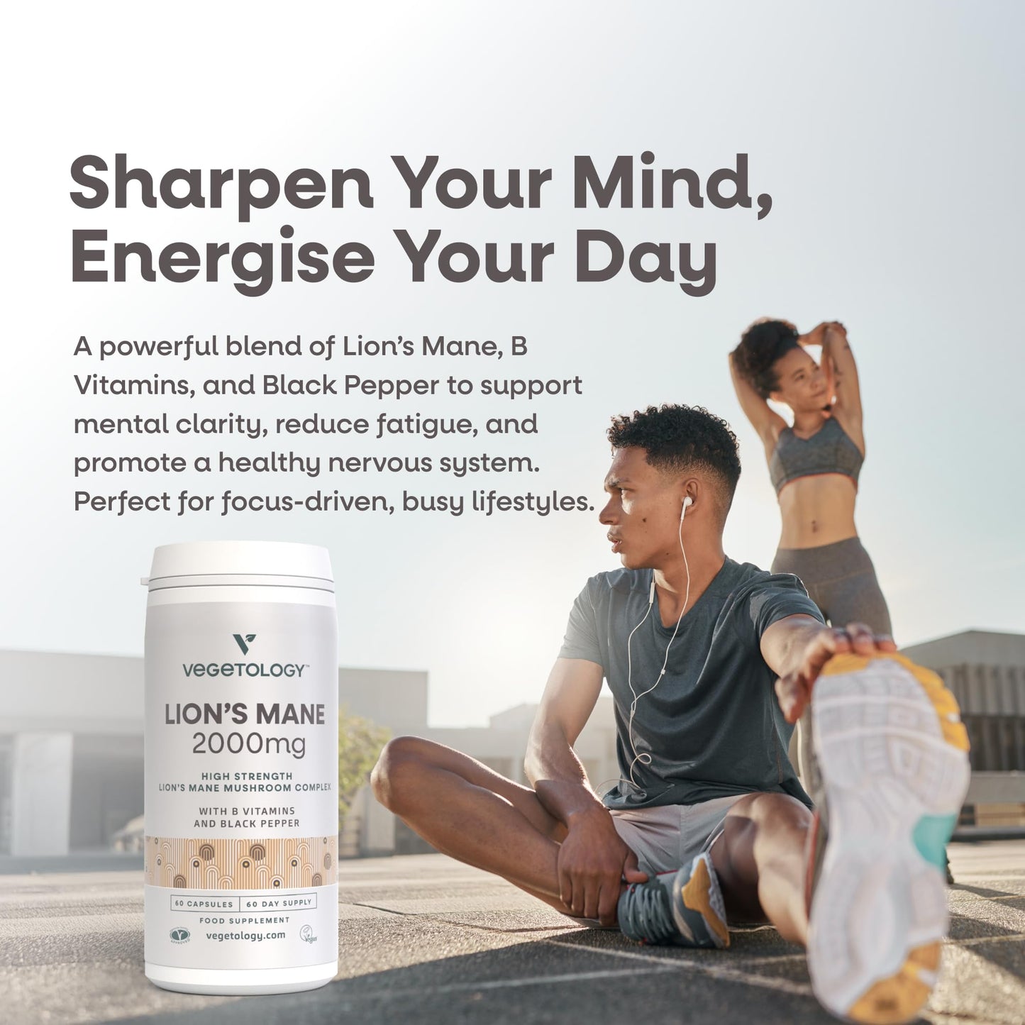 VEGETOLOGY Lions Mane Supplement Capsule 60 Count