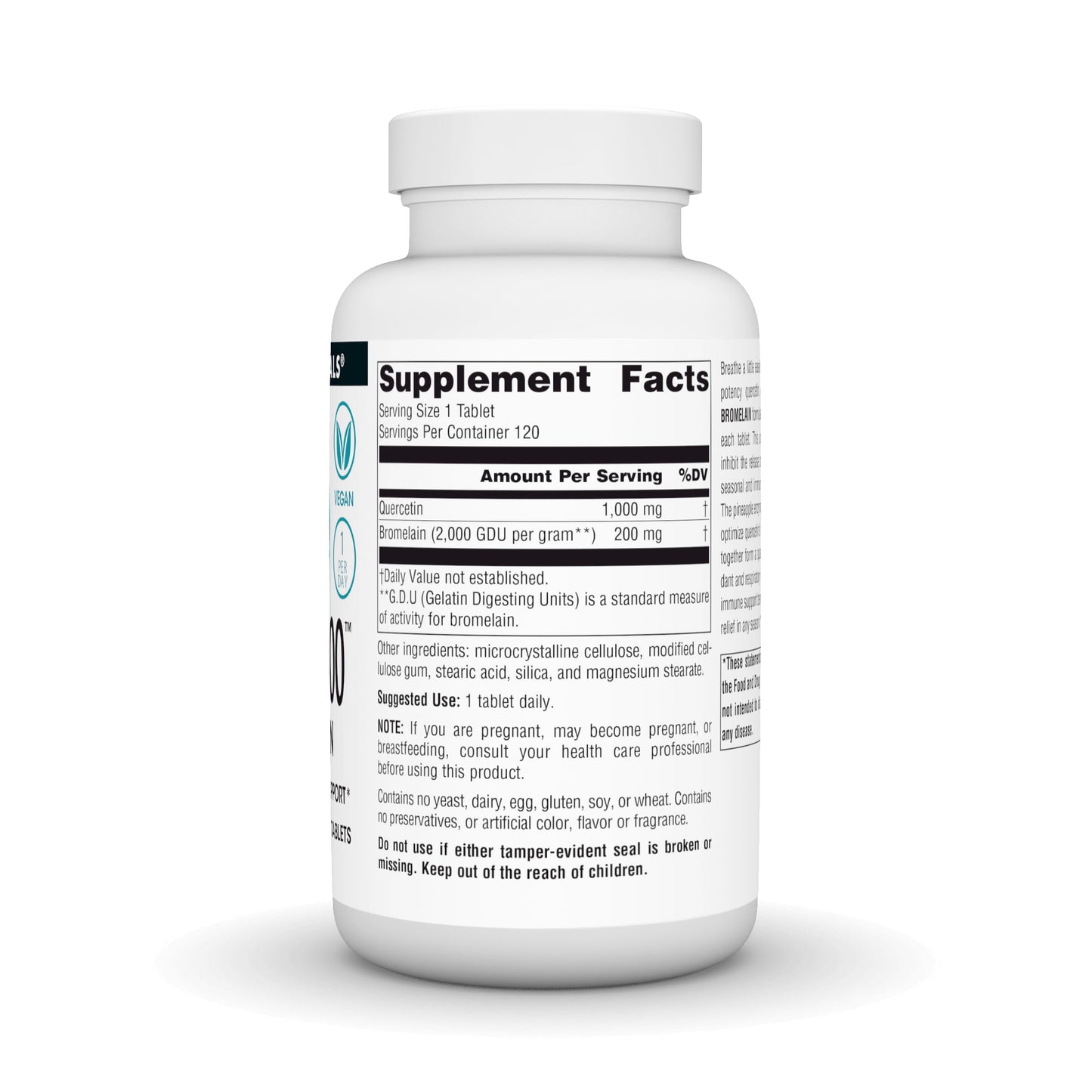 Source Naturals Quercetin 1000 with Bromelain Tablets, 120 Count