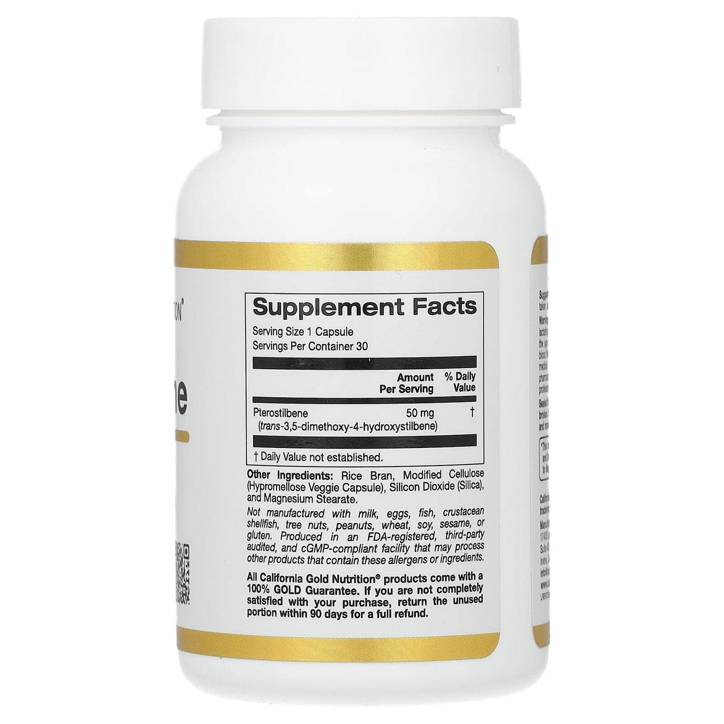 California Gold Nutrition Pterostilbene 50 mg Veggie Capsules, 30