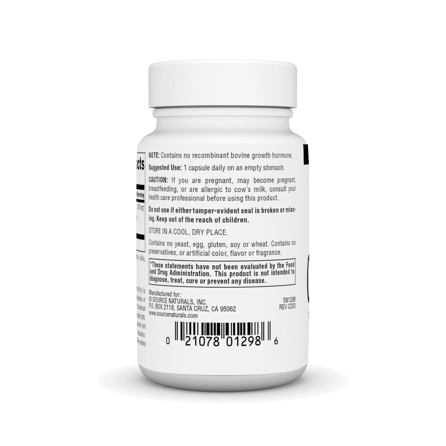 Source Naturals Colostrum Contains 30 Percent Immunoglobulins, 30 Capsules