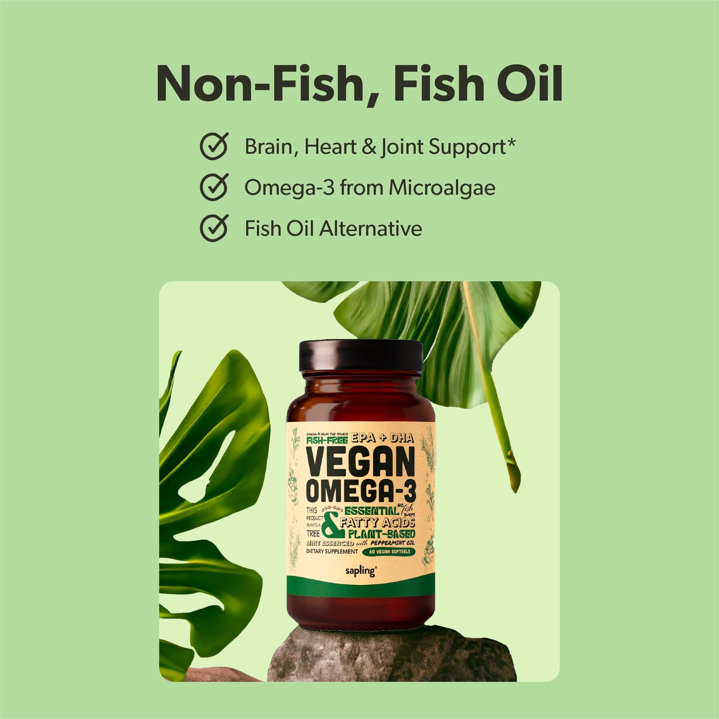 sapling Algae Calcium & Vegan Omega 3 & Vitamin B Complex Bundle Powder 2-Pack