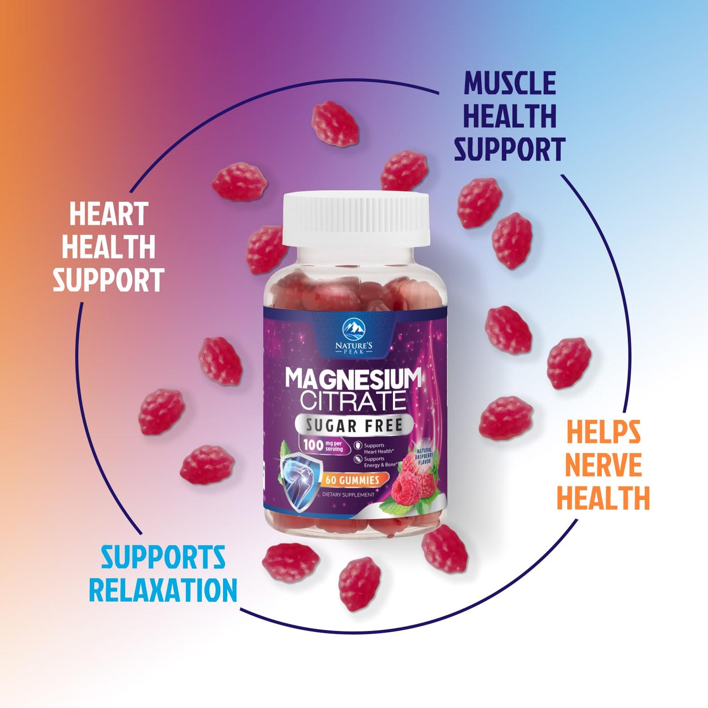 Nature's Peak Magnesium Citrate Supplement, Gummies, 60 Count