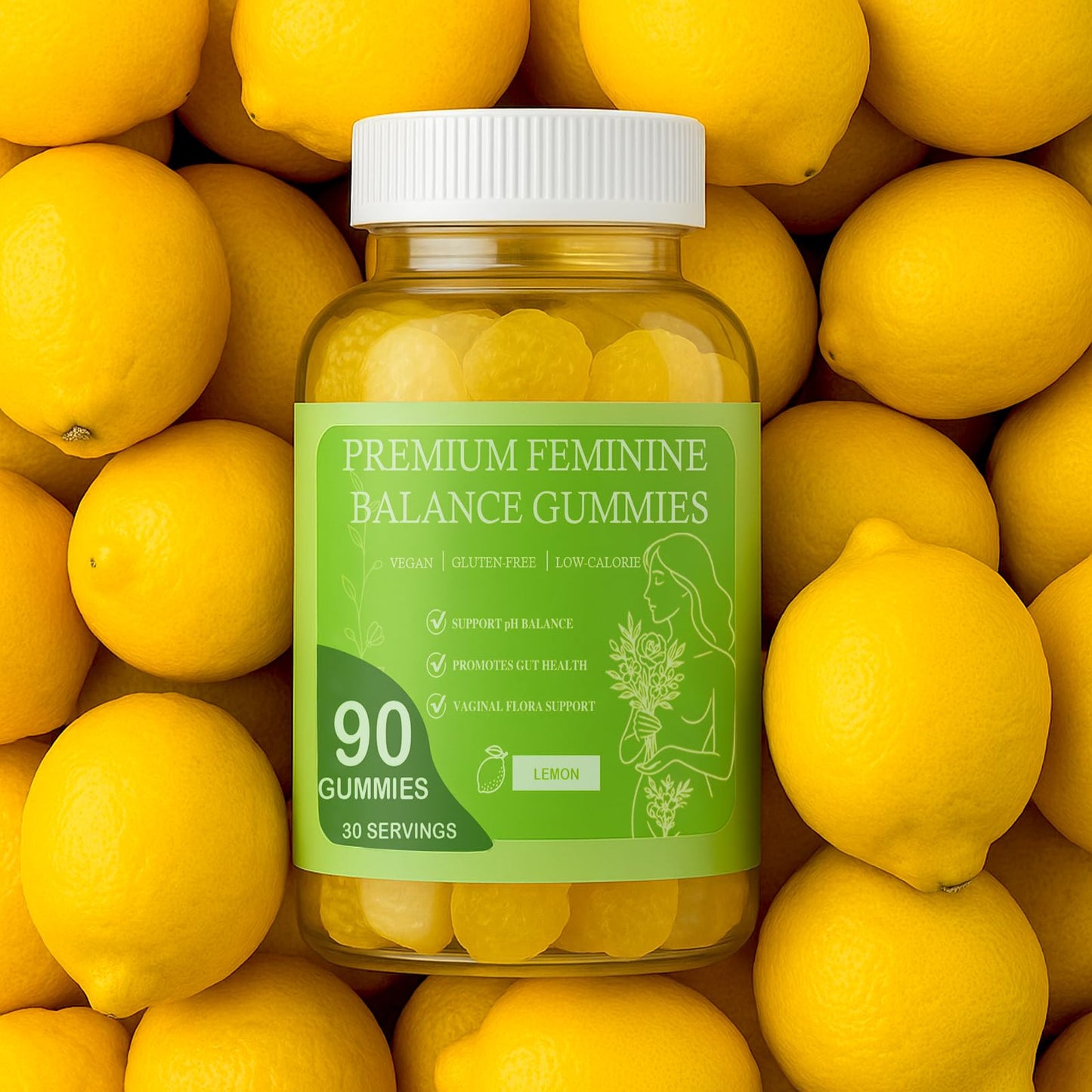MATOP pH Balance Feminine Gummies for Women - Vaginal Probiotic Lemon Gummy 90 Count