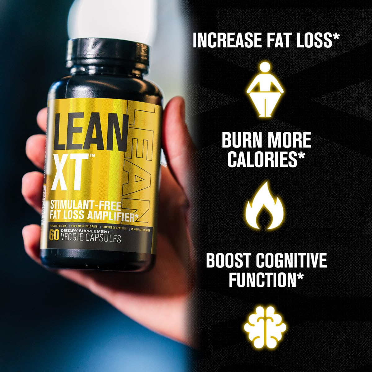 Jacked Factory Lean-XT Caffeine Free Fat Burner Capsules, 60 Capsules