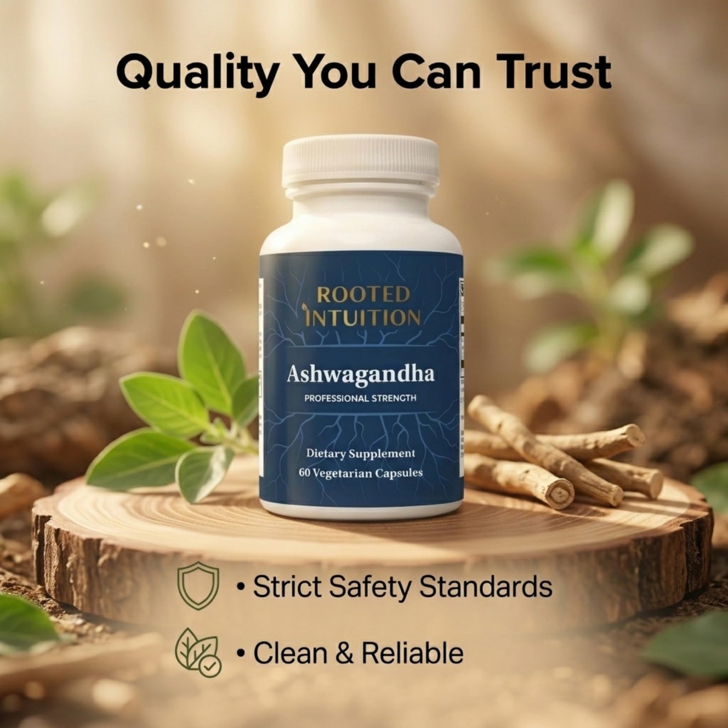 Rooted Intuition Ashwagandha Supplement 240mg Capsules, 60 Count