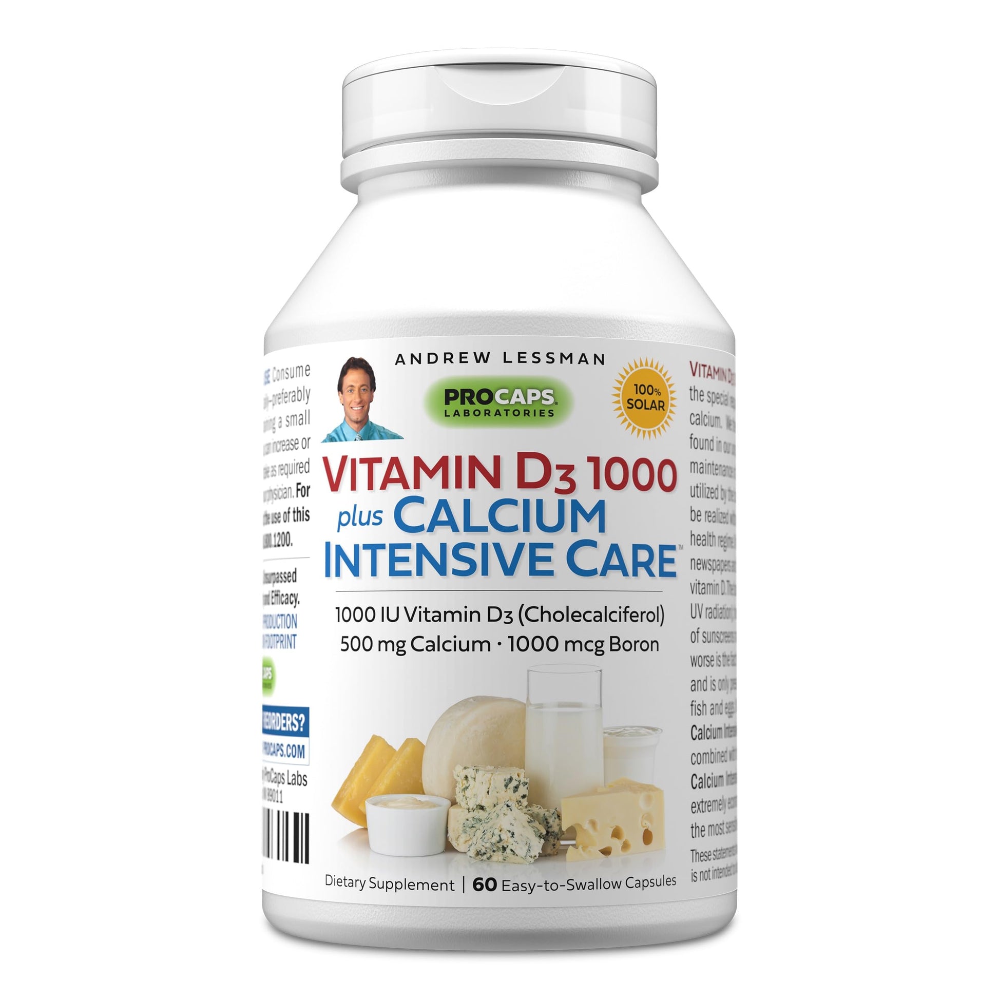 ANDREW LESSMAN Vitamin D3 1000 Plus Calcium Intensive Care Capsules, 60 Count