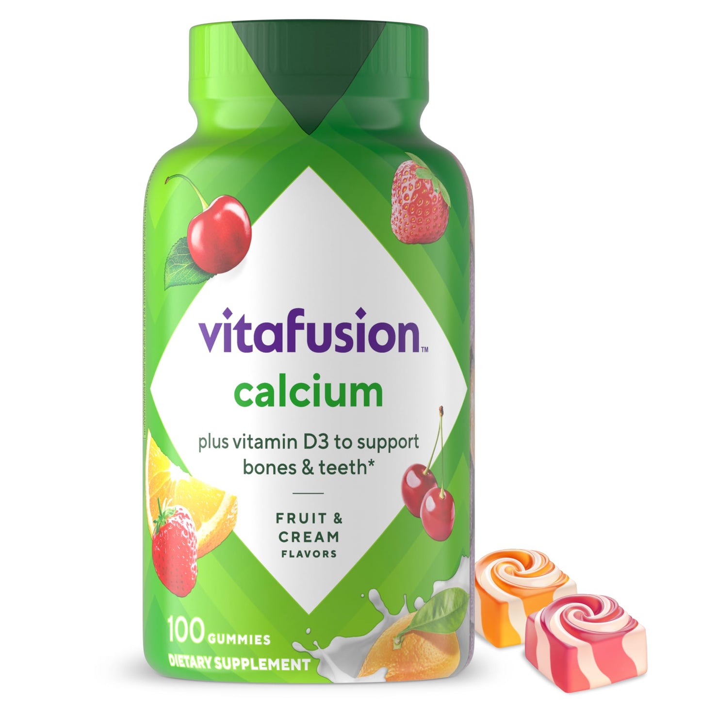Vitafusion Chewable Calcium Gummy Vitamins, 100 Count
