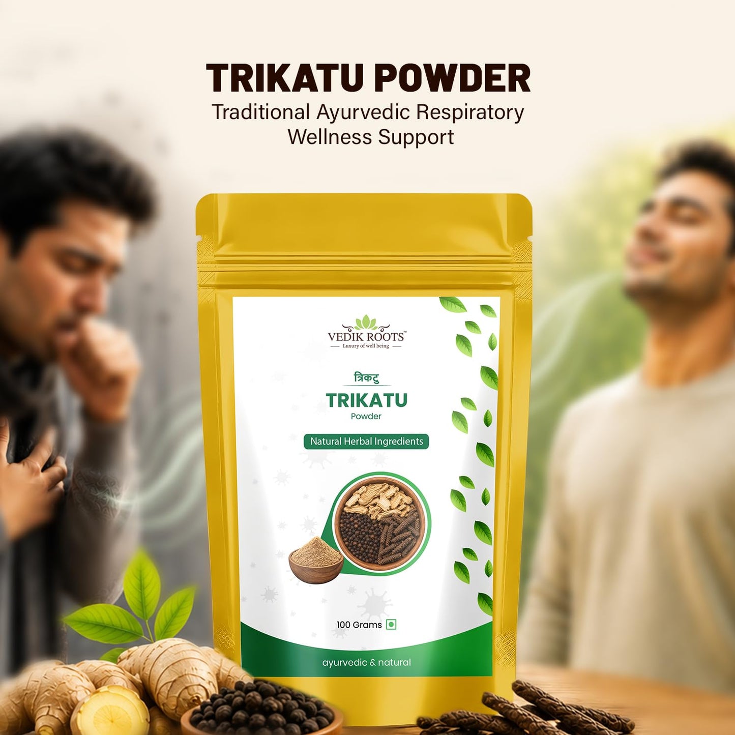 VEDIKROOTS Trikatu Powder 3.5274 oz