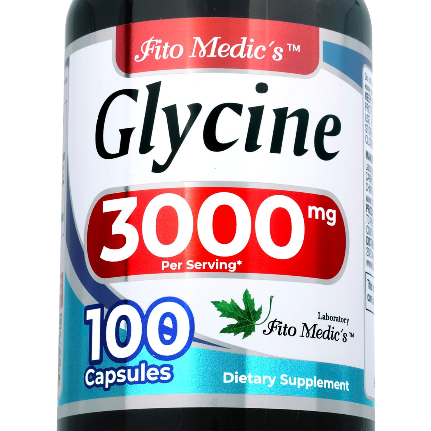 FITO MEDIC'S Glycine Supplement Capsule, 100 Capsules