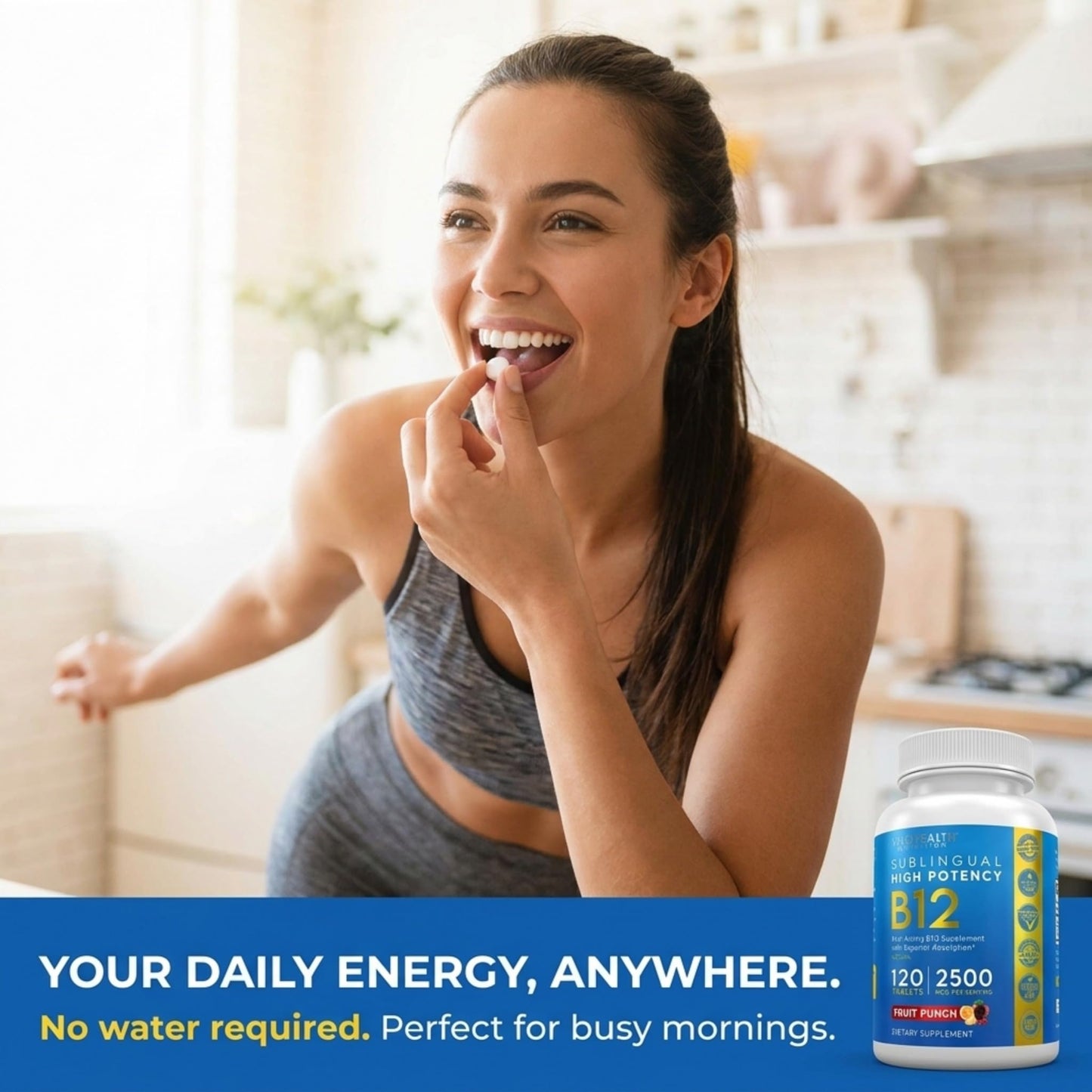 Vivid Health Nutrition Vitamin B12 Sublingual Tablet, 120 Count