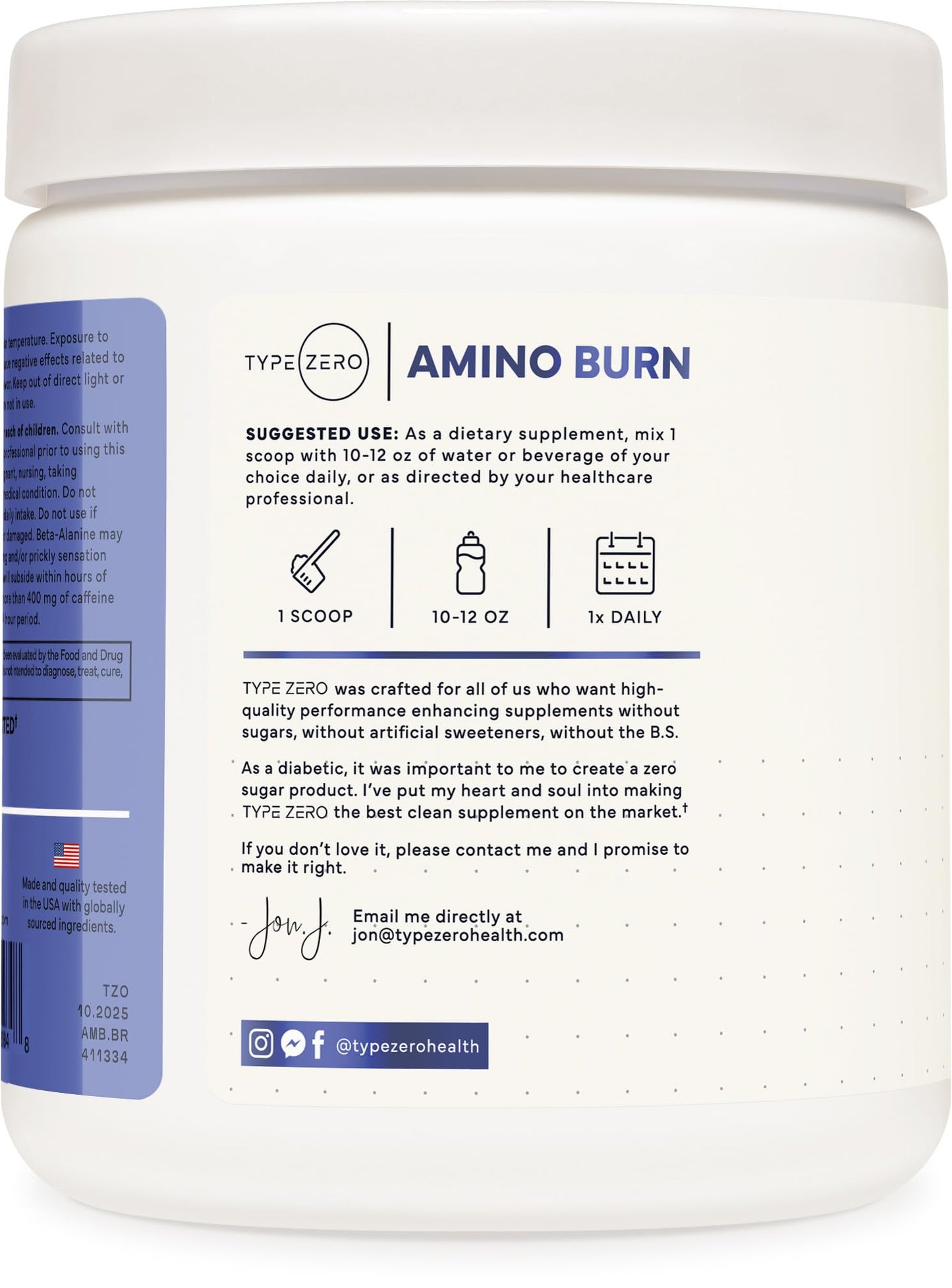 Type Zero Amino Burn Powder 11.5 oz