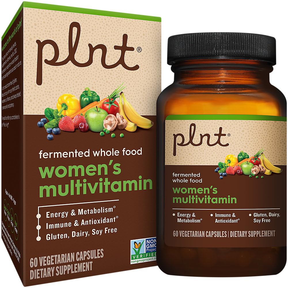 plnt Fermented Whole Food Women's Multivitamin Capsules, 60 Capsules