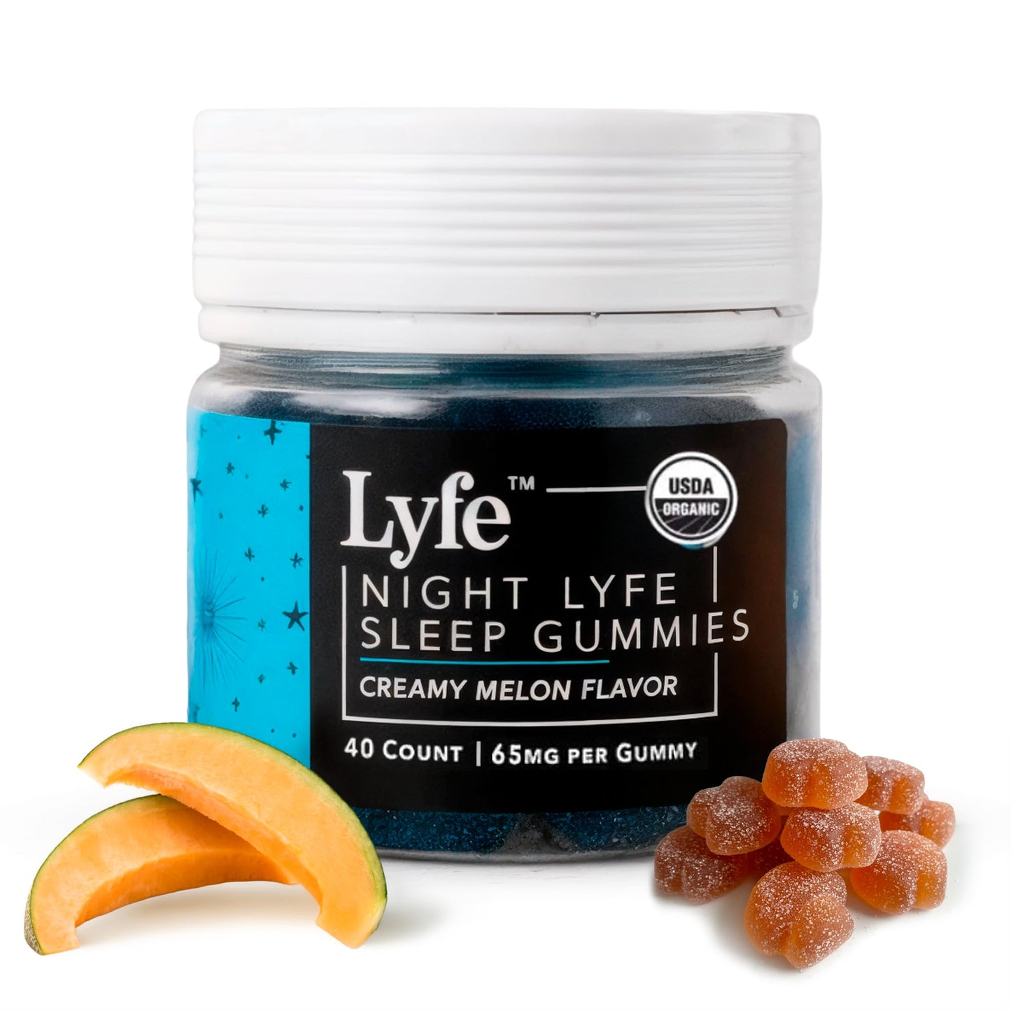 LYFE Functional Mushroom Gummies Creamy Melon Flavor, 40 Count