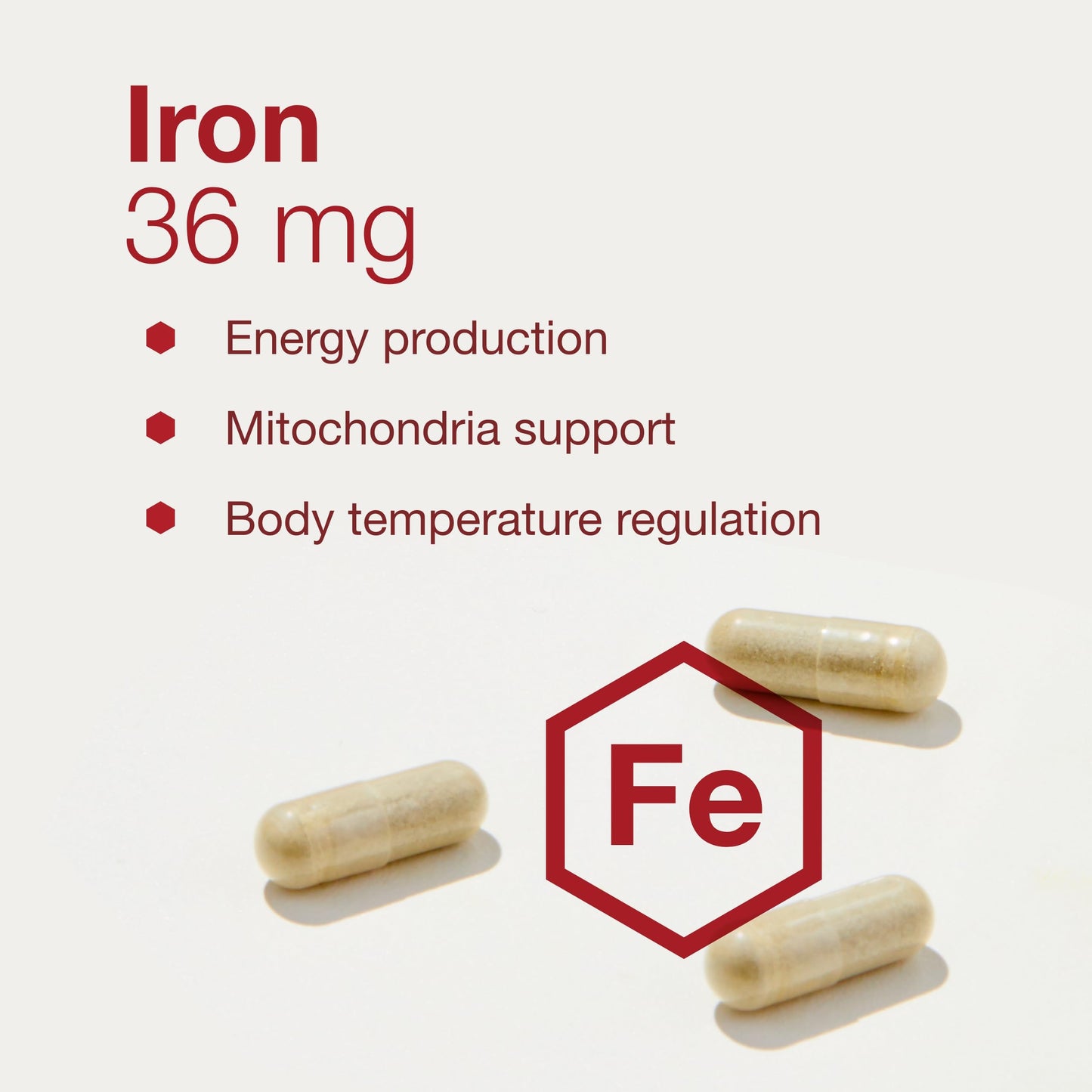Protocol for Life Balance Iron 36mg Ferrochel Iron – Bioavailable Iron Bisglycinate, Energy & Immune Support, 91 Capsules
