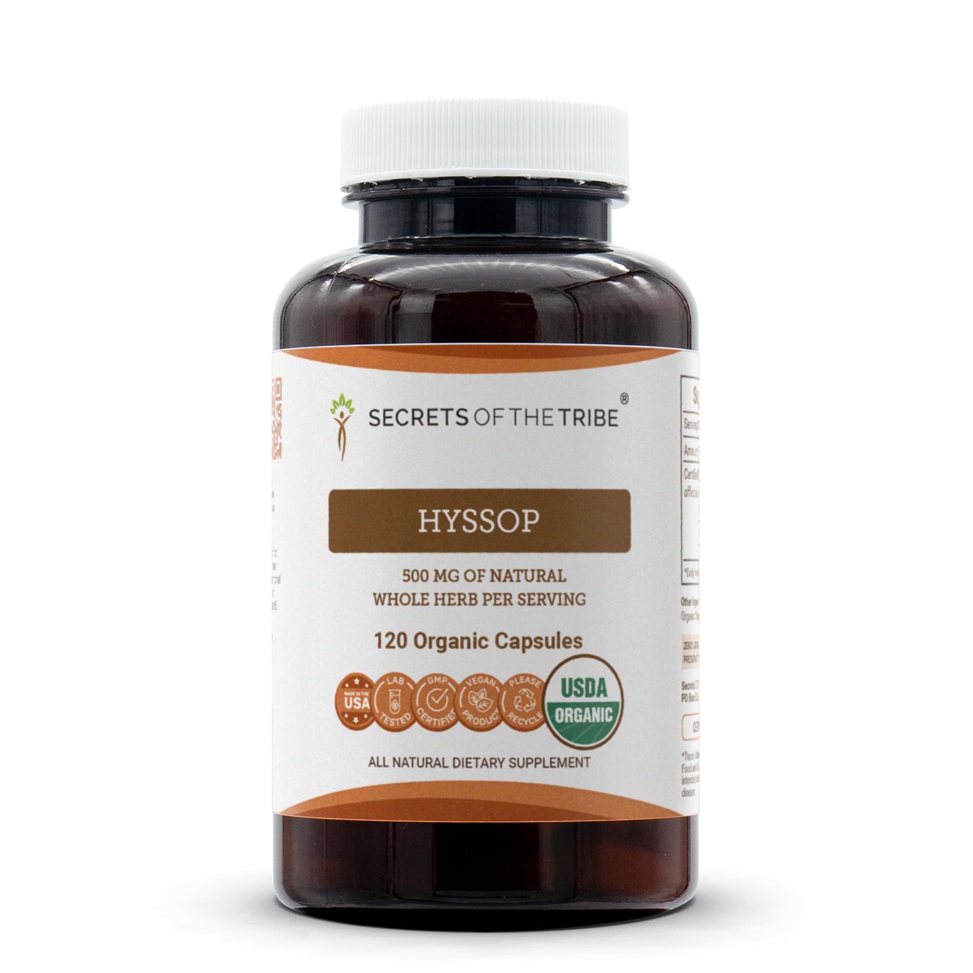 Secrets of the Tribe Hyssop Capsules 120 Count