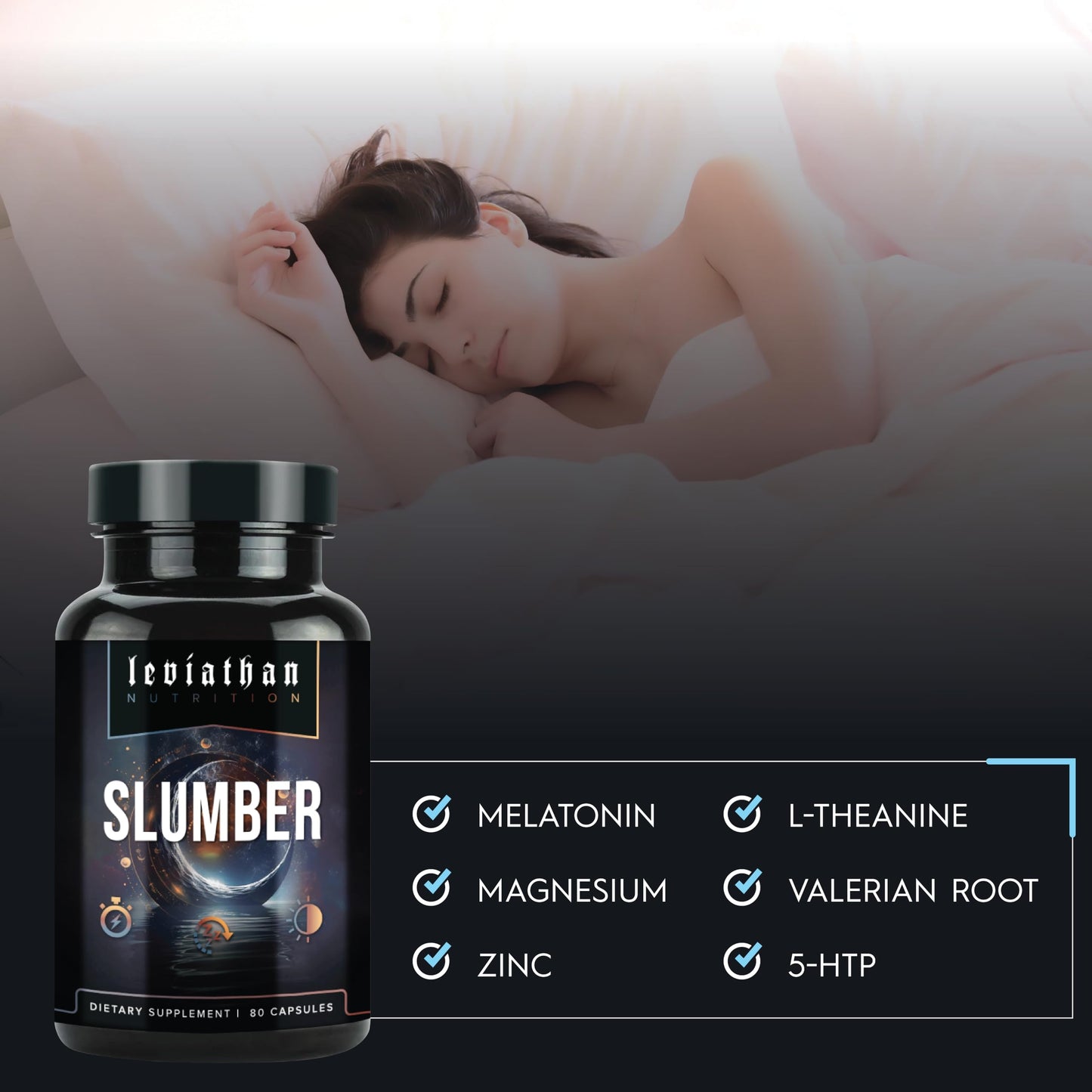 Leviathan Nutrition Slumber Sleep Aid Capsules, 80 Count