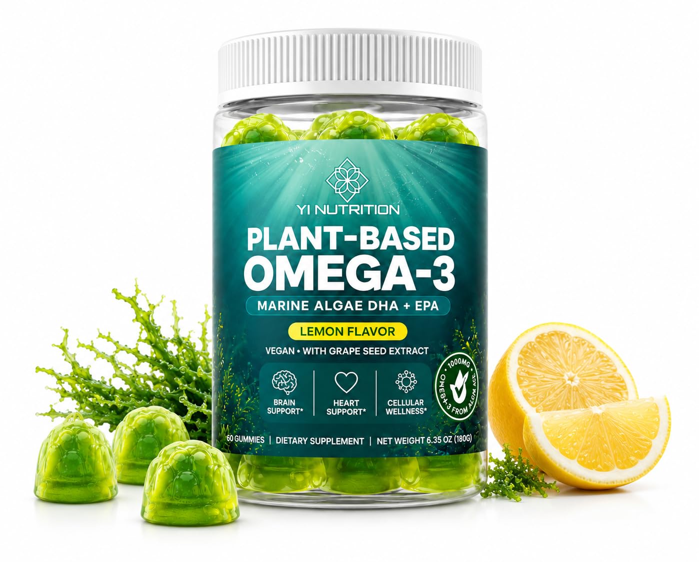 Yi Nutrition Marine Algae Omega 3 Gummies, 60 Ct