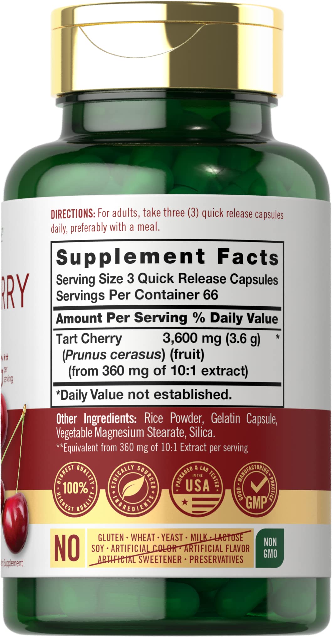 Carlyle Tart Cherry Extract Capsules 200 Count