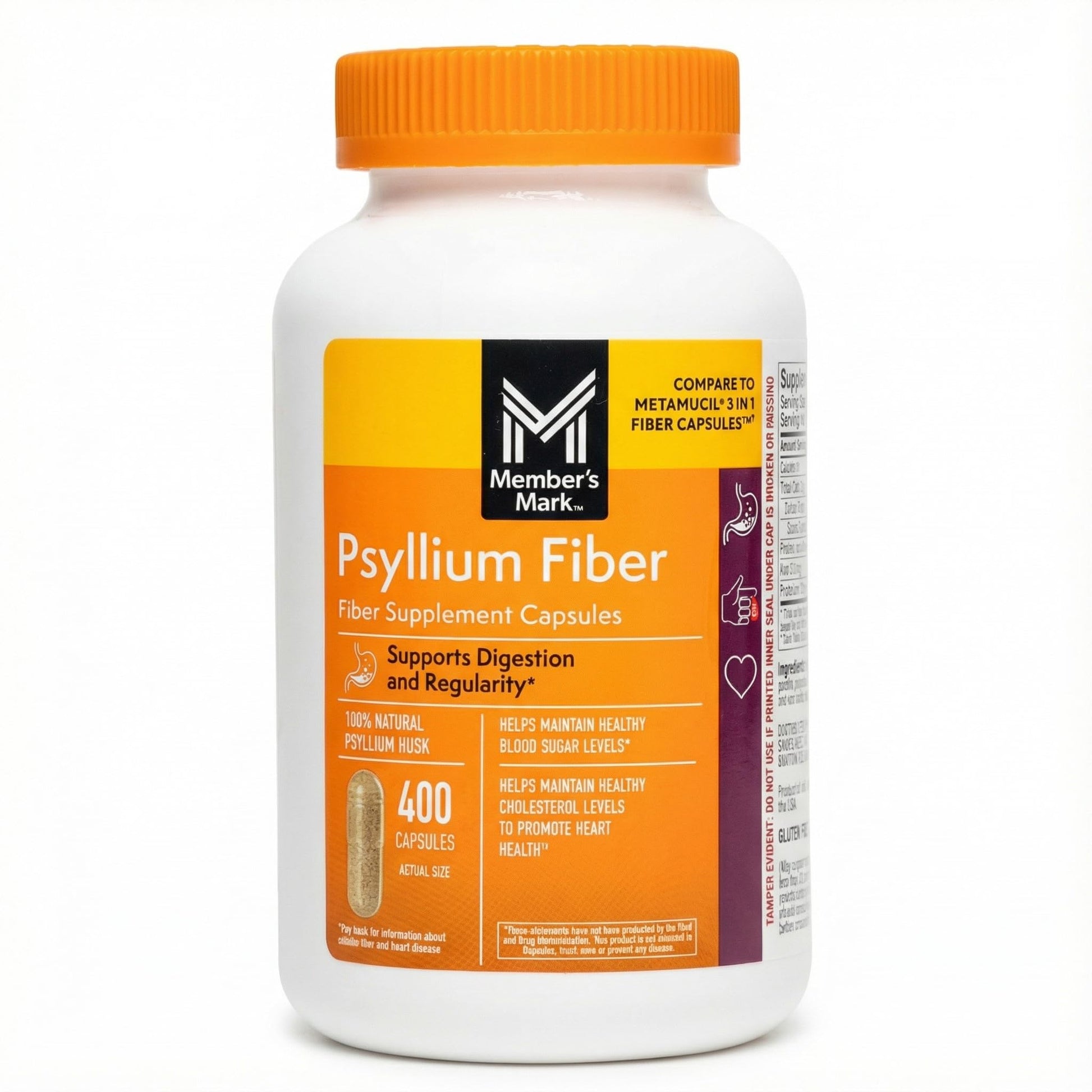 Generic Psyllium Husk Fiber Capsules 400 Capsules
