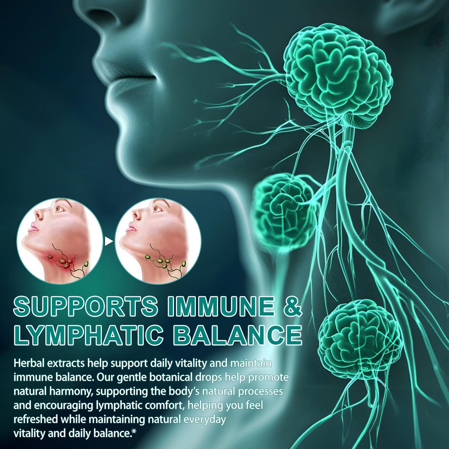 QZFICNJY Lymphatic Drainage Supplement with 21-in-1 Herbal Blend Capsule 240 Count