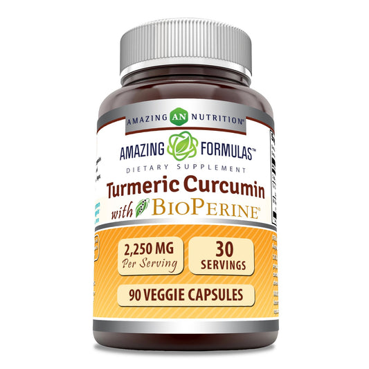 Amazing Nutrition Turmeric Curcumin with Bioperine Supplement Capsules 90 Count