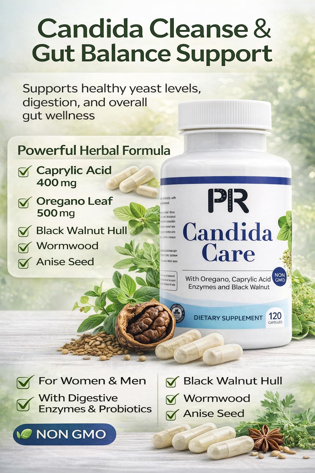 PRIMAL RESOURCE Candida Care Capsule, 120 Capsules