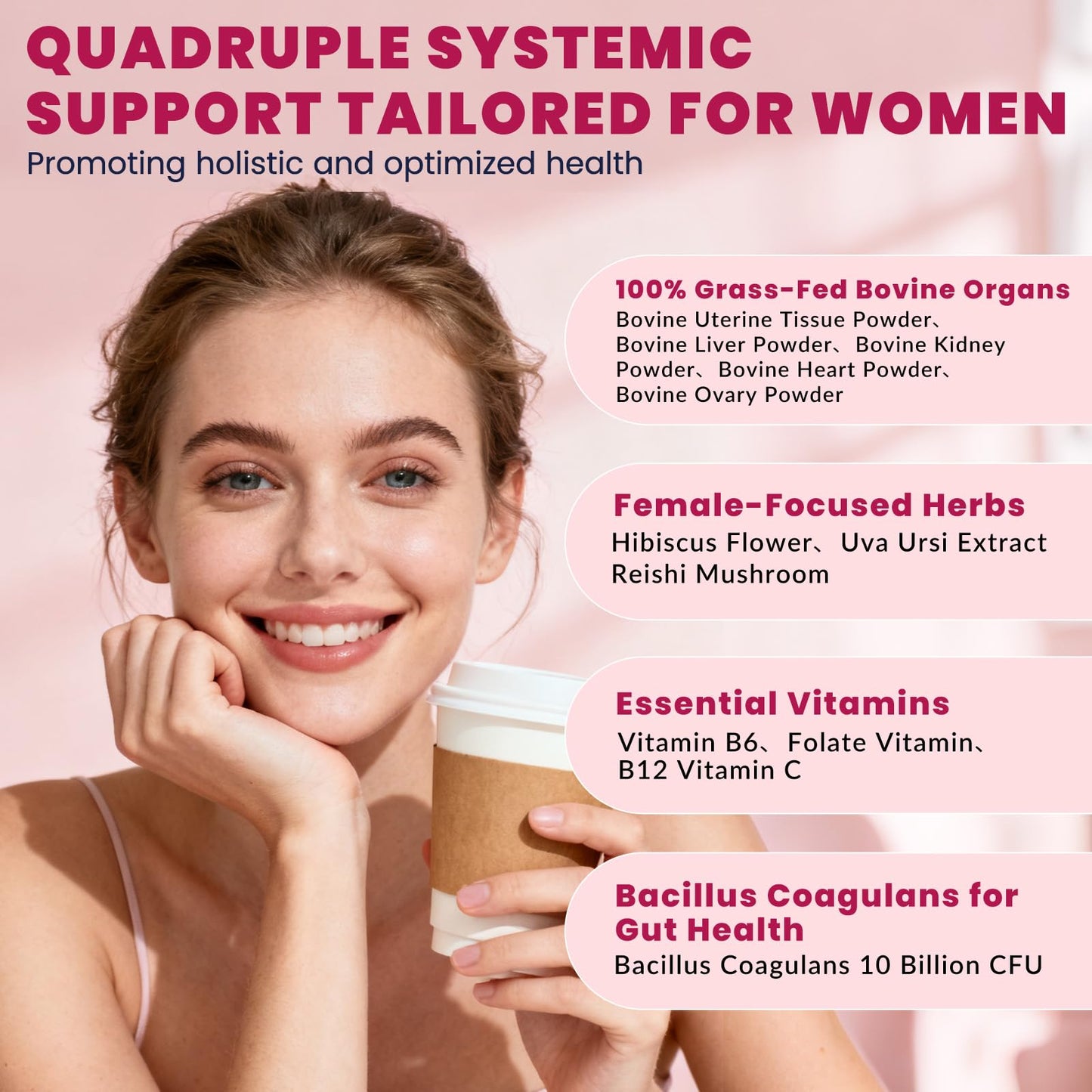 CNCHEF Beef Organ Supplement for Women, 120 Capsules