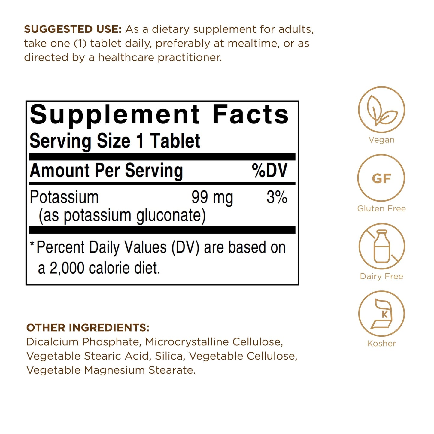Solgar Potassium Gluconate Tablets 250