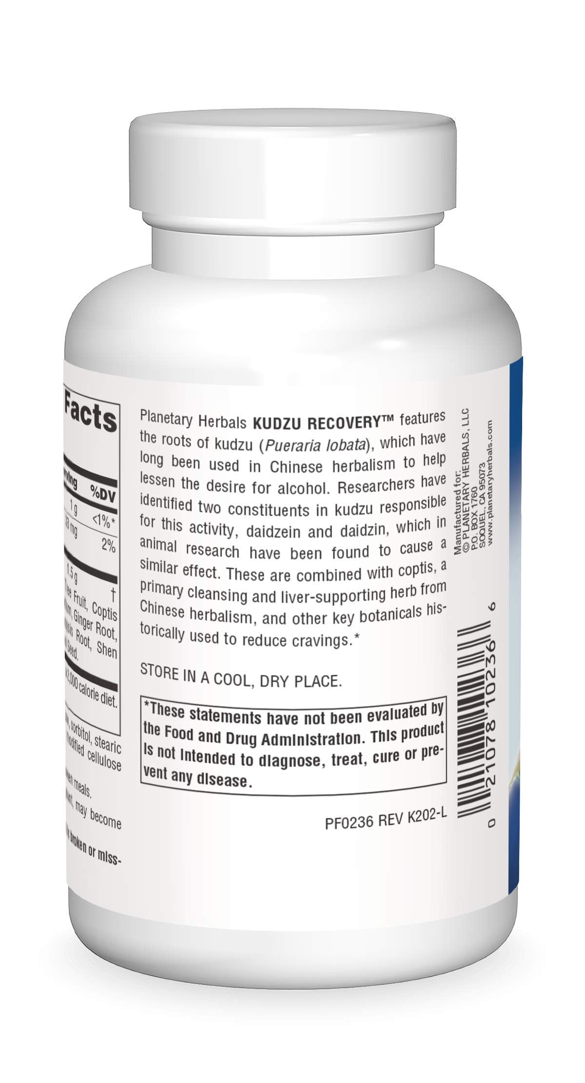 Planetary Herbals Kudzu Recovery 750 mg Anti-Alcohol and Liver Support, 120 Tablets