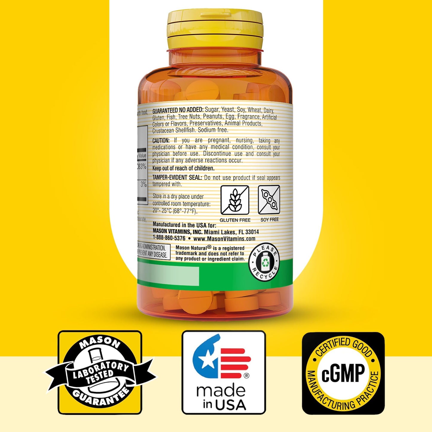 MASON NATURAL Vitamin B12 50 mcg with Calcium Tablets, 100 Tablets