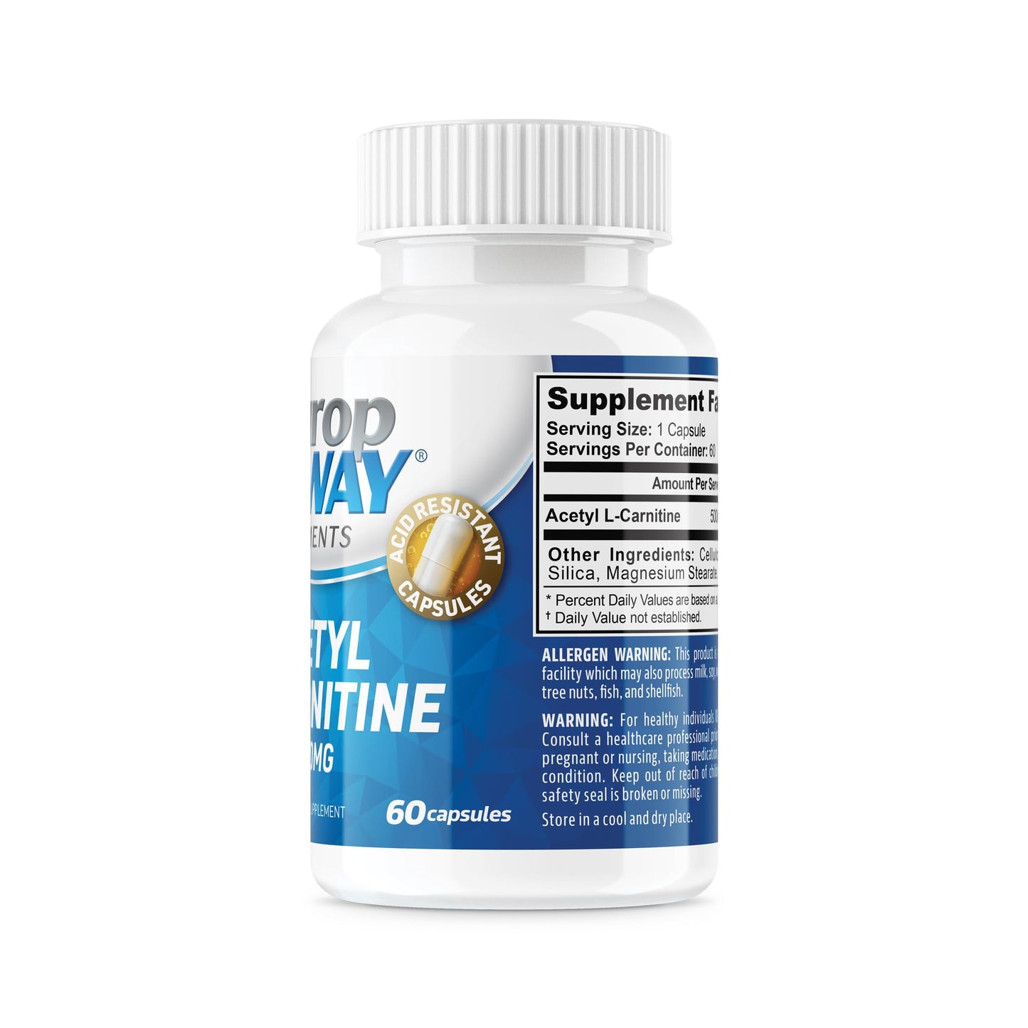 NeuropAWAY Acetyl L-Carnitine 500mg Capsule, 60 Count
