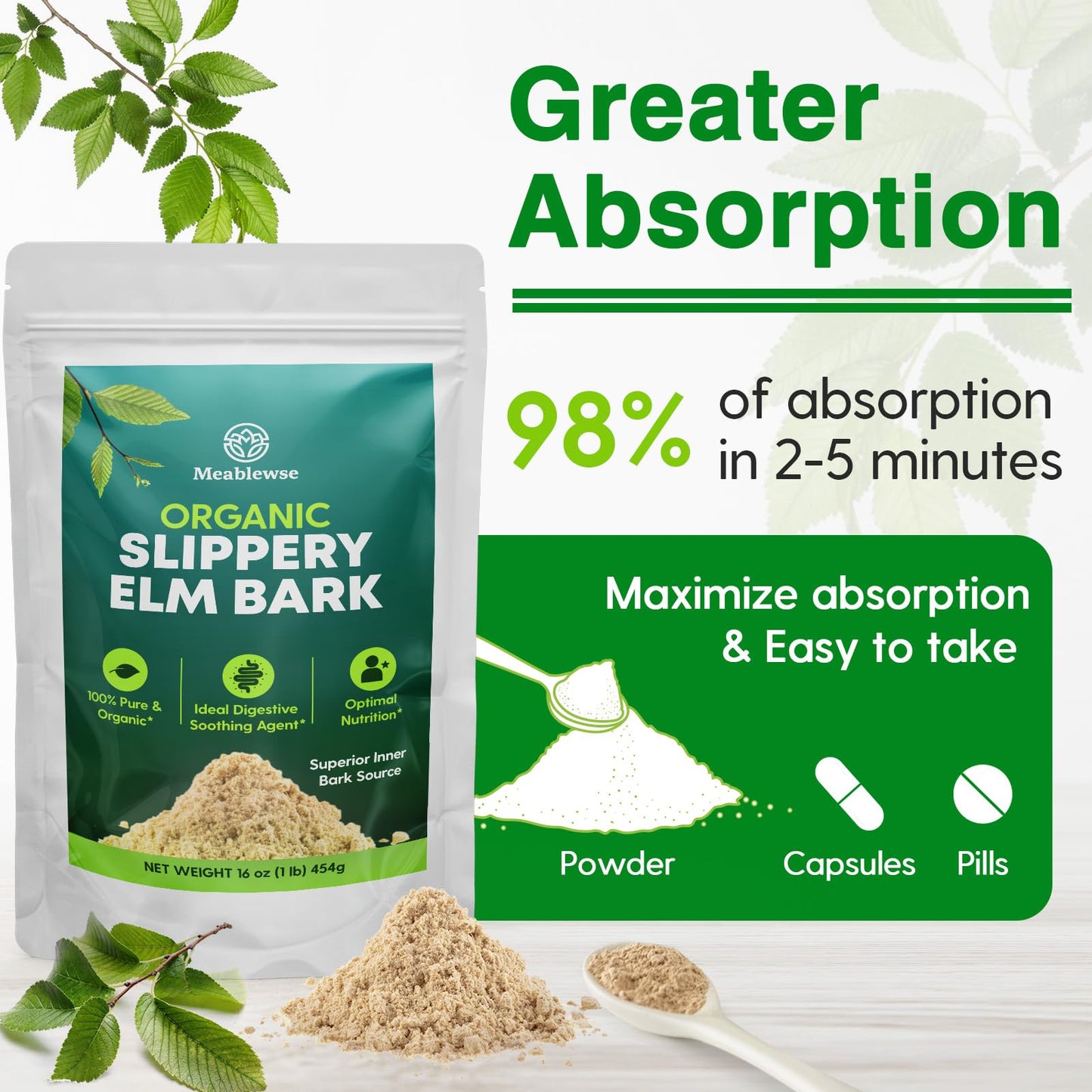 Meablewse Slippery Elm Powder, 16