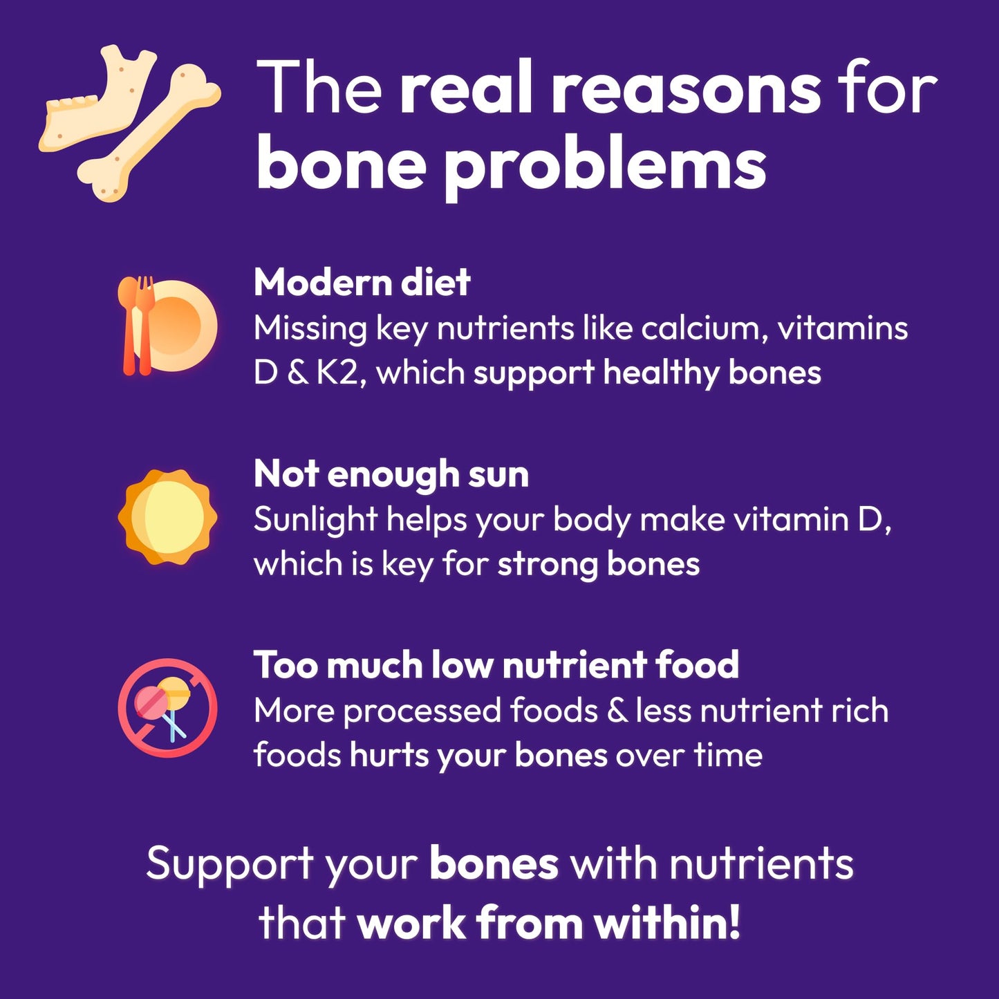 Strong Jaw Bone & Jaw Restore Calcium Supplements with Vitamin D3, K2 & Magnesium Capsules, 180