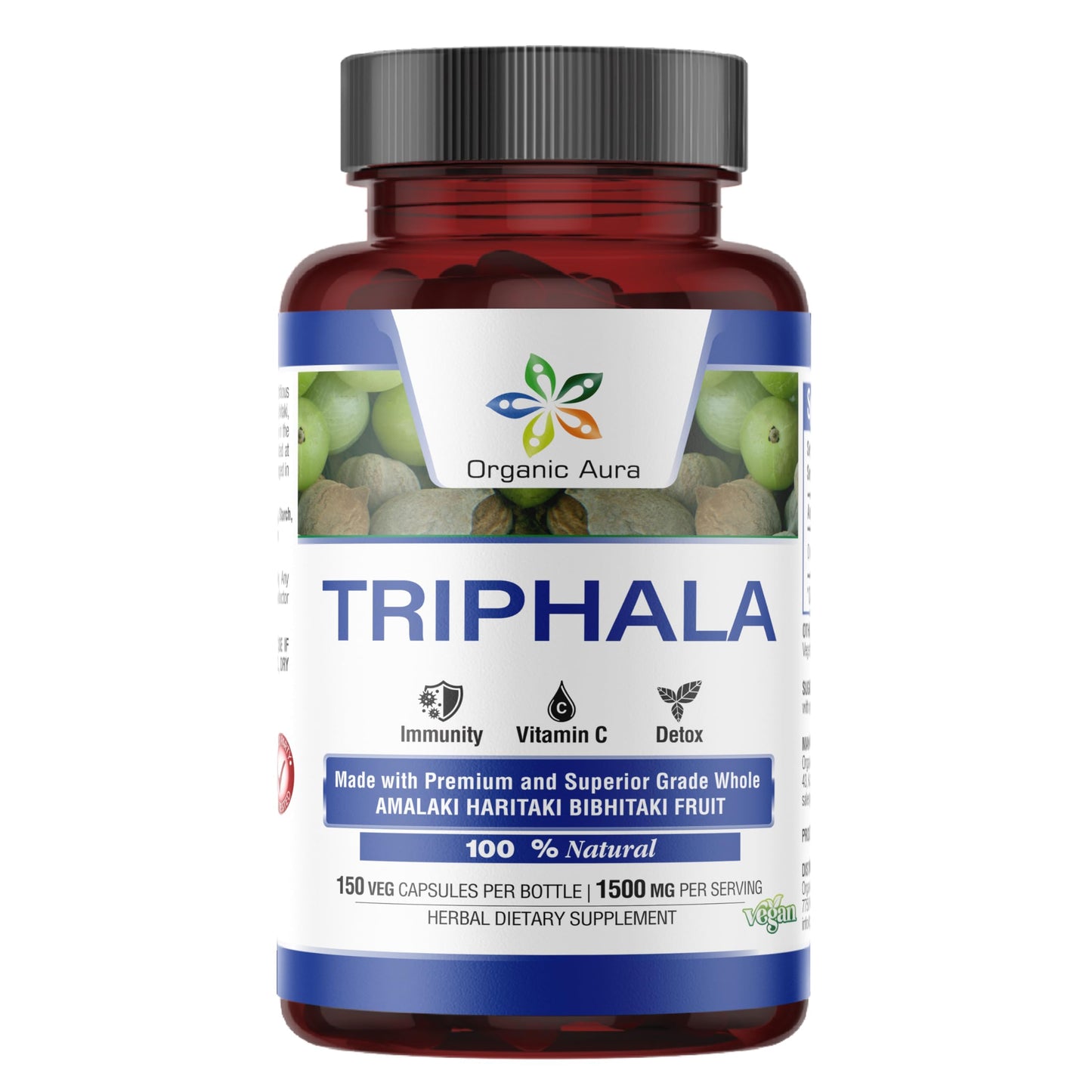 Organic Aura International Premium Triphala Capsules 120 Capsules