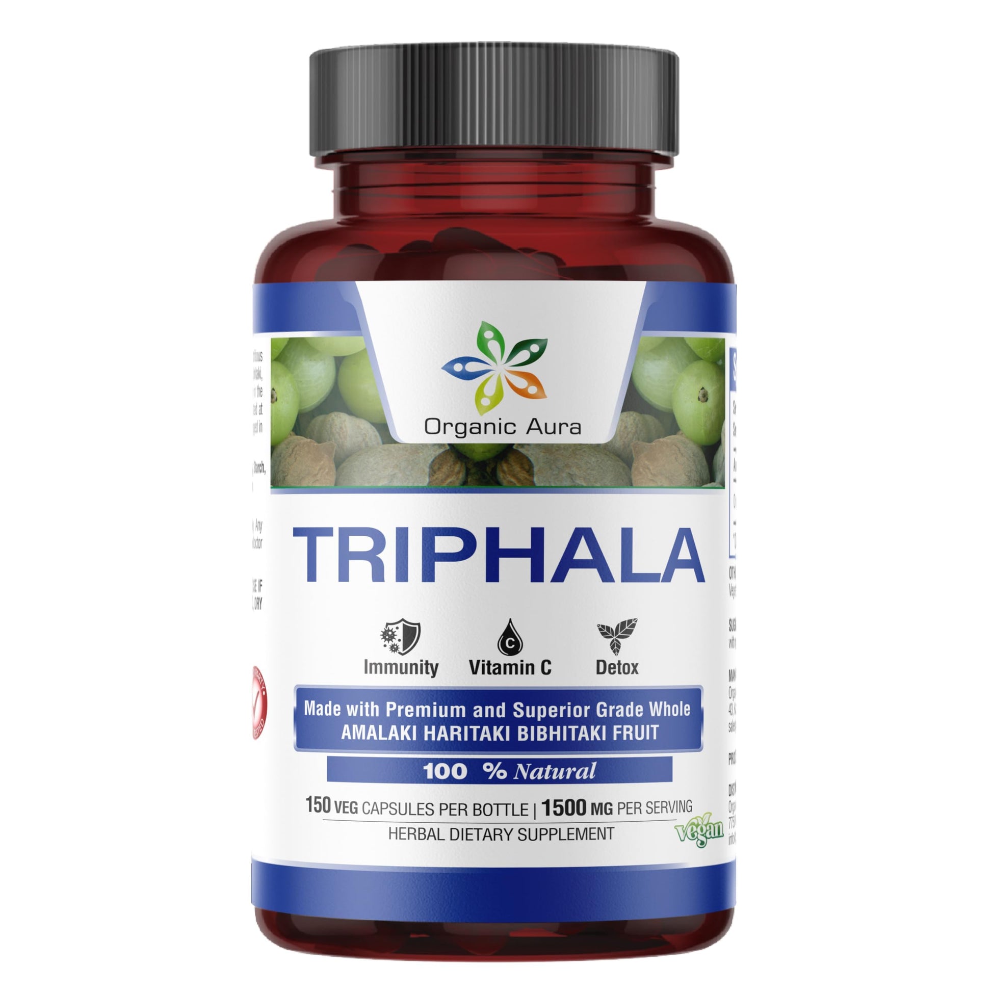 Organic Aura International Premium Triphala Capsules 120 Capsules