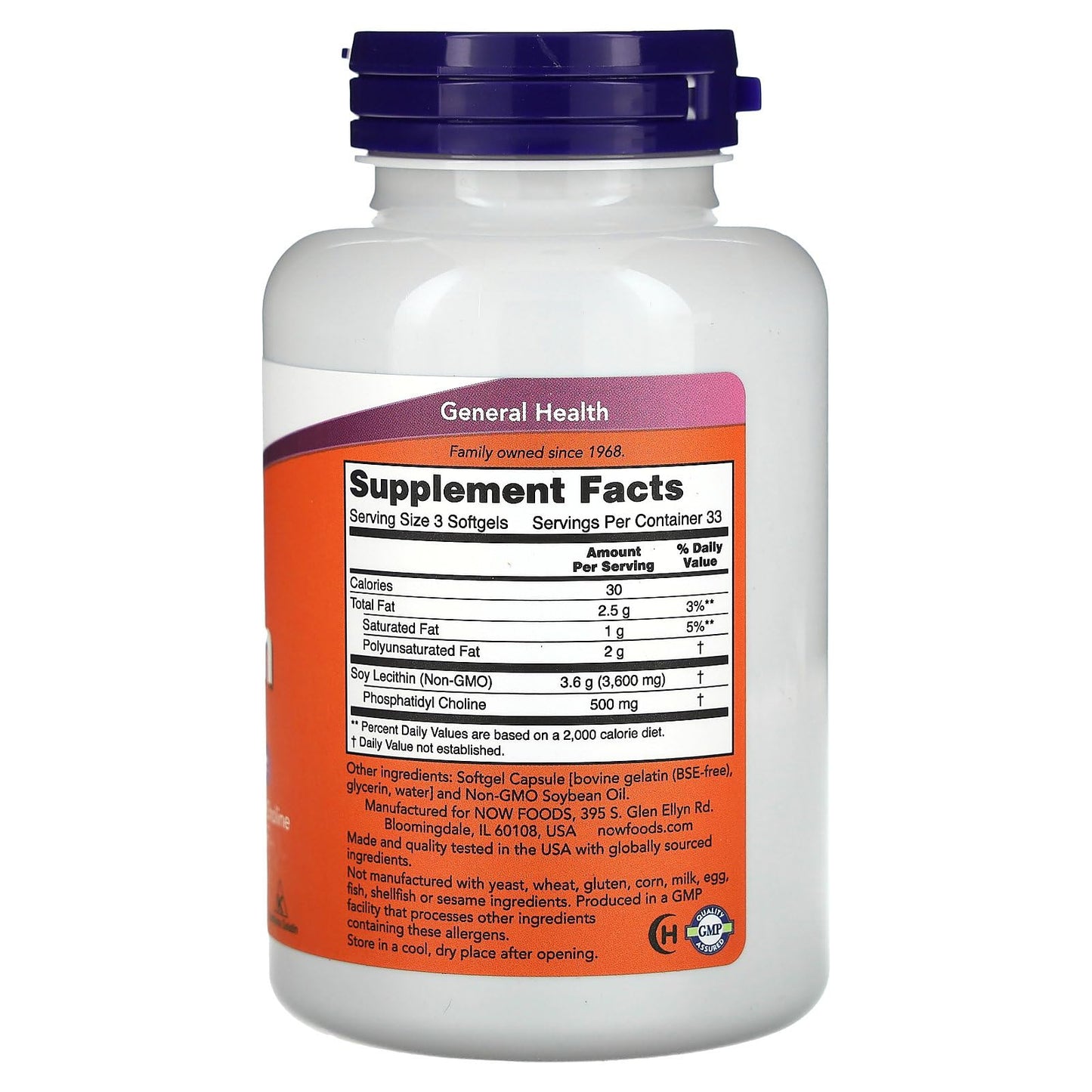 NOW Foods Lecithin 1200mg Soft-gels, 100 Softgels