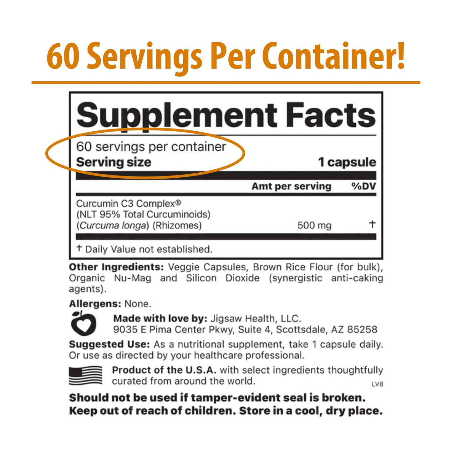 Jigsaw Health Curcumin C3 Complex 60 Capsules