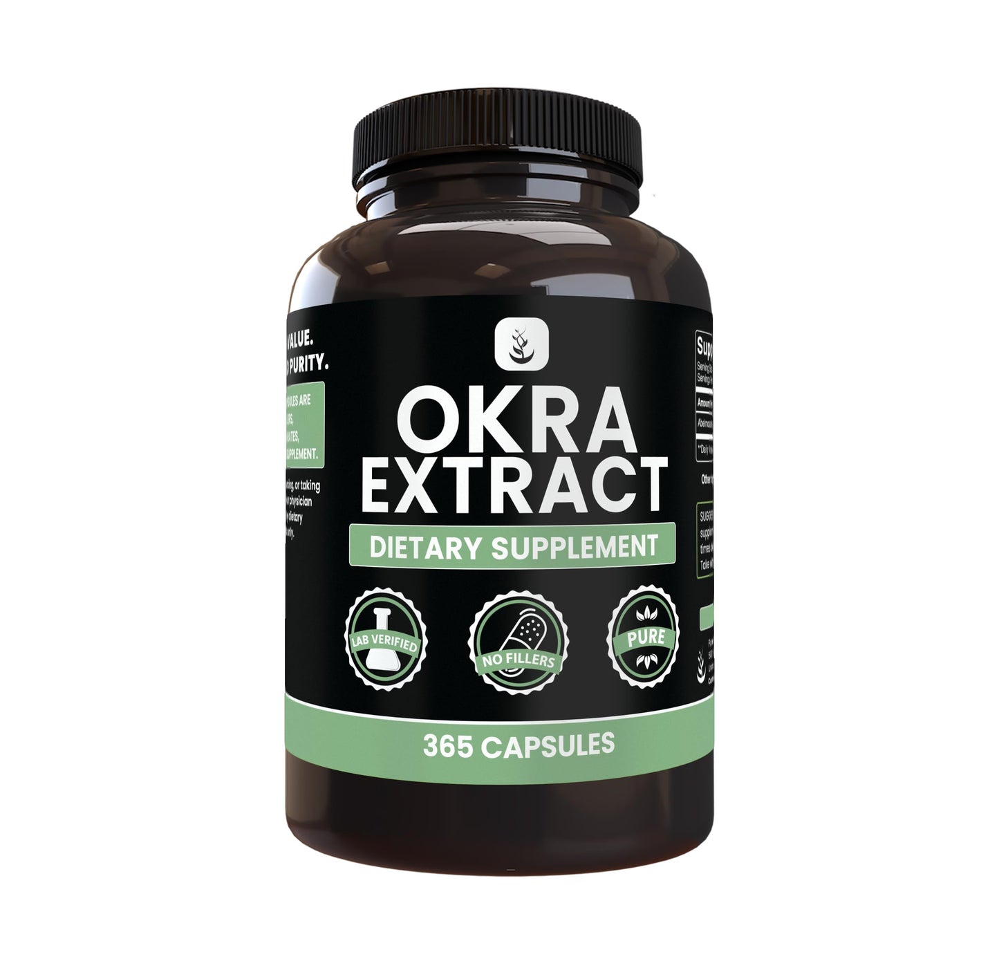 PURE ORIGINAL INGREDIENTS Okra Extract Capsules 365