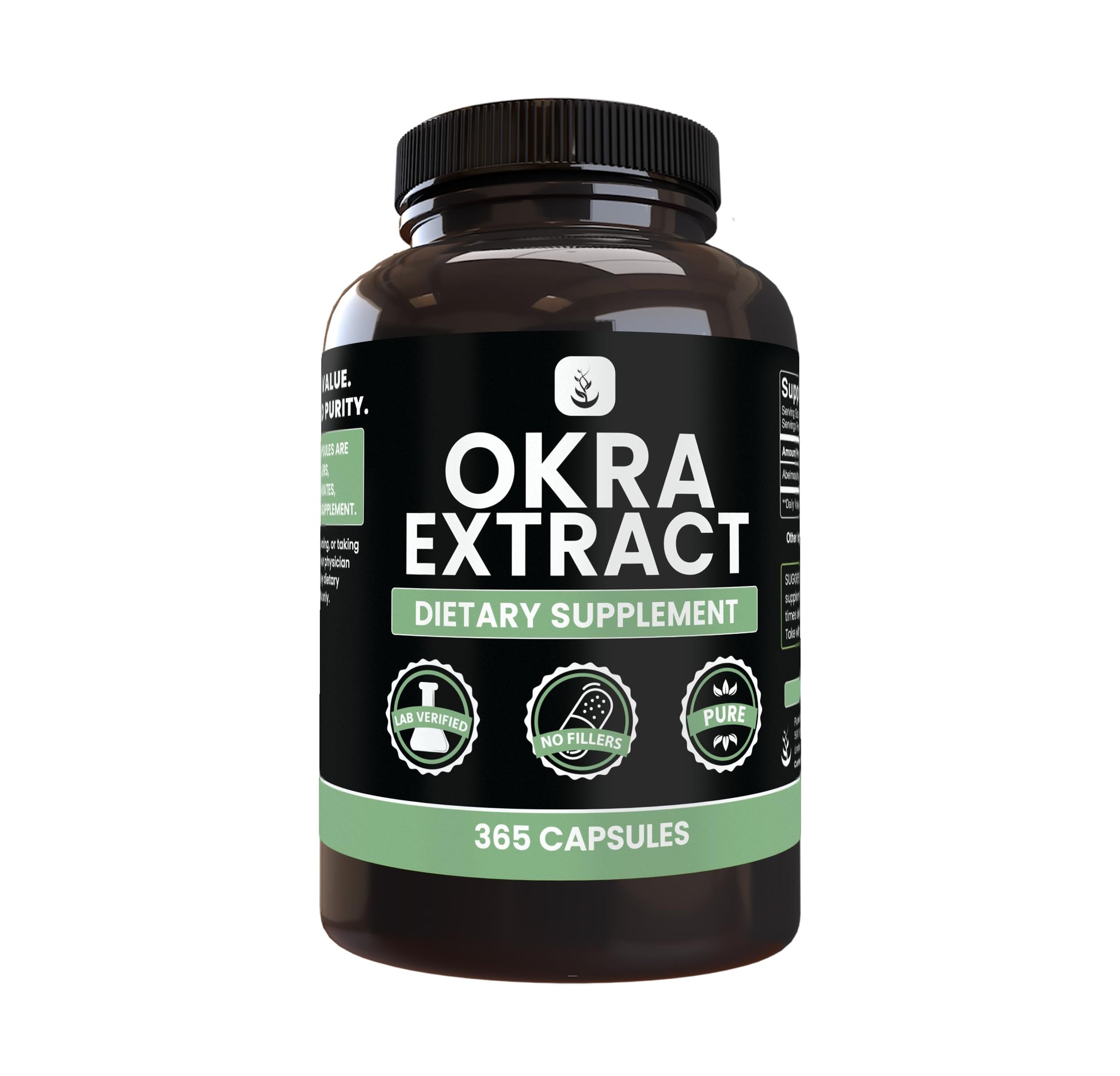 PURE ORIGINAL INGREDIENTS Okra Extract Capsules 365
