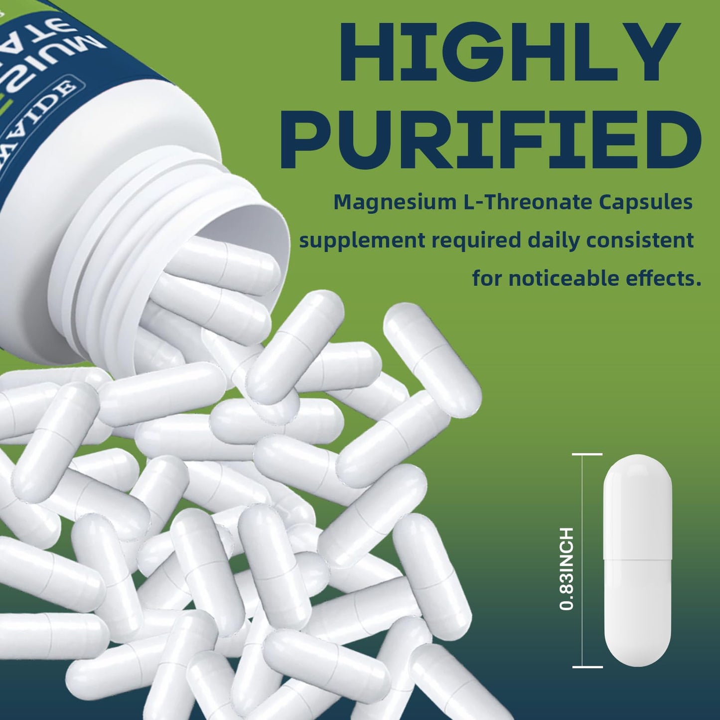 YZQ WAIDE Magnesium L-Threonate Supplement Capsules 120 Count