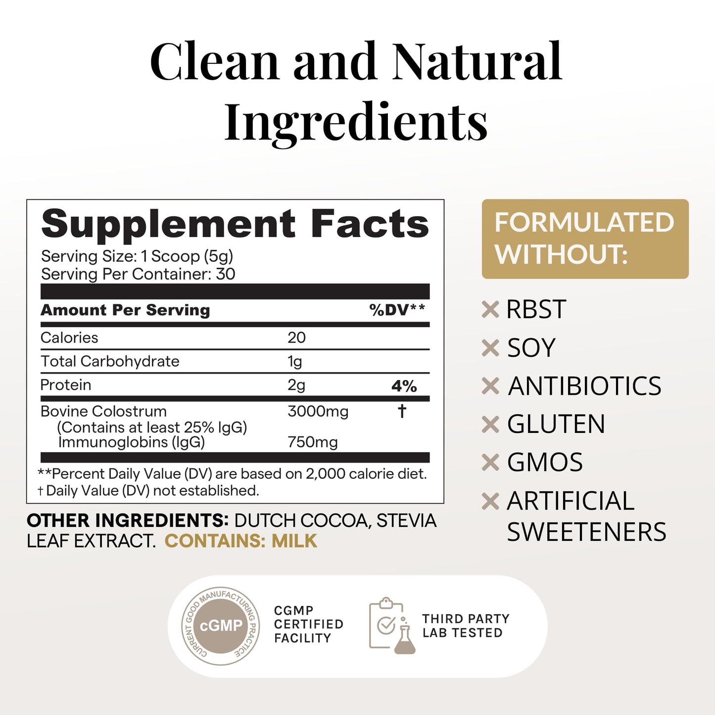 Elavite Colostrum Powder (Chocolate) 5.29 Ounce