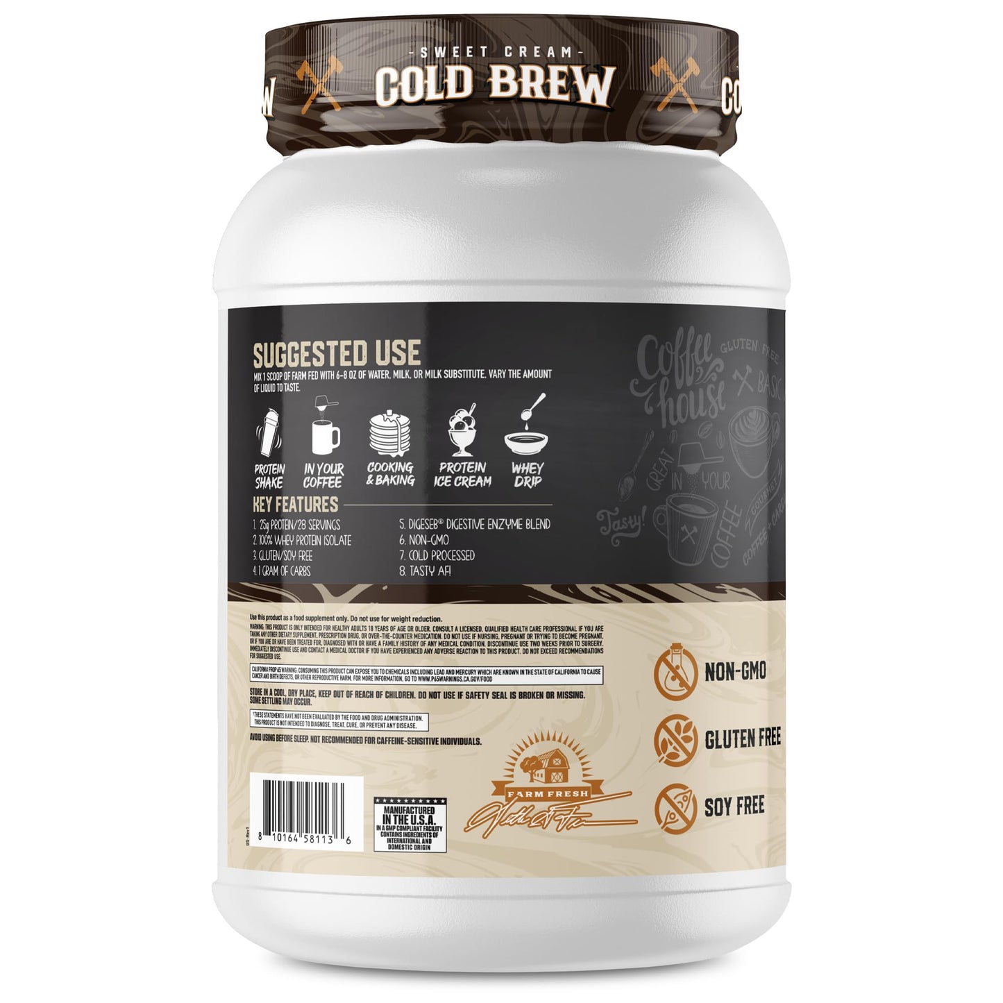Axe & Sledge Farm Fed 100% Whey Protein Isolate Powder 7.05 oz