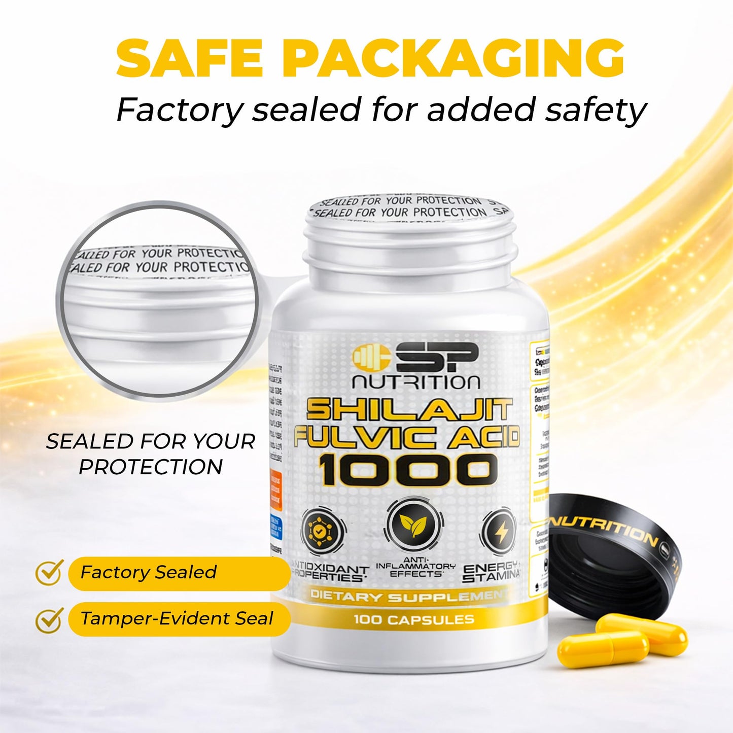S Nutrition Shilajit Fulvic Acid 1000mg Supplement, 90 Capsules